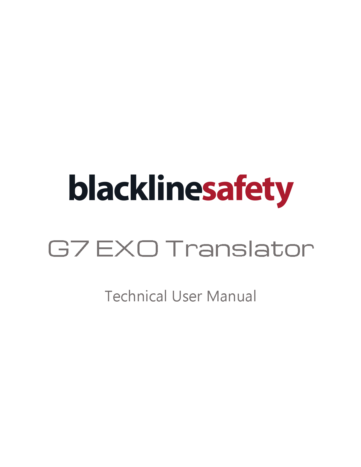 G7 EXO Translator Technisches Benutzerhandbuch Deckblatt
