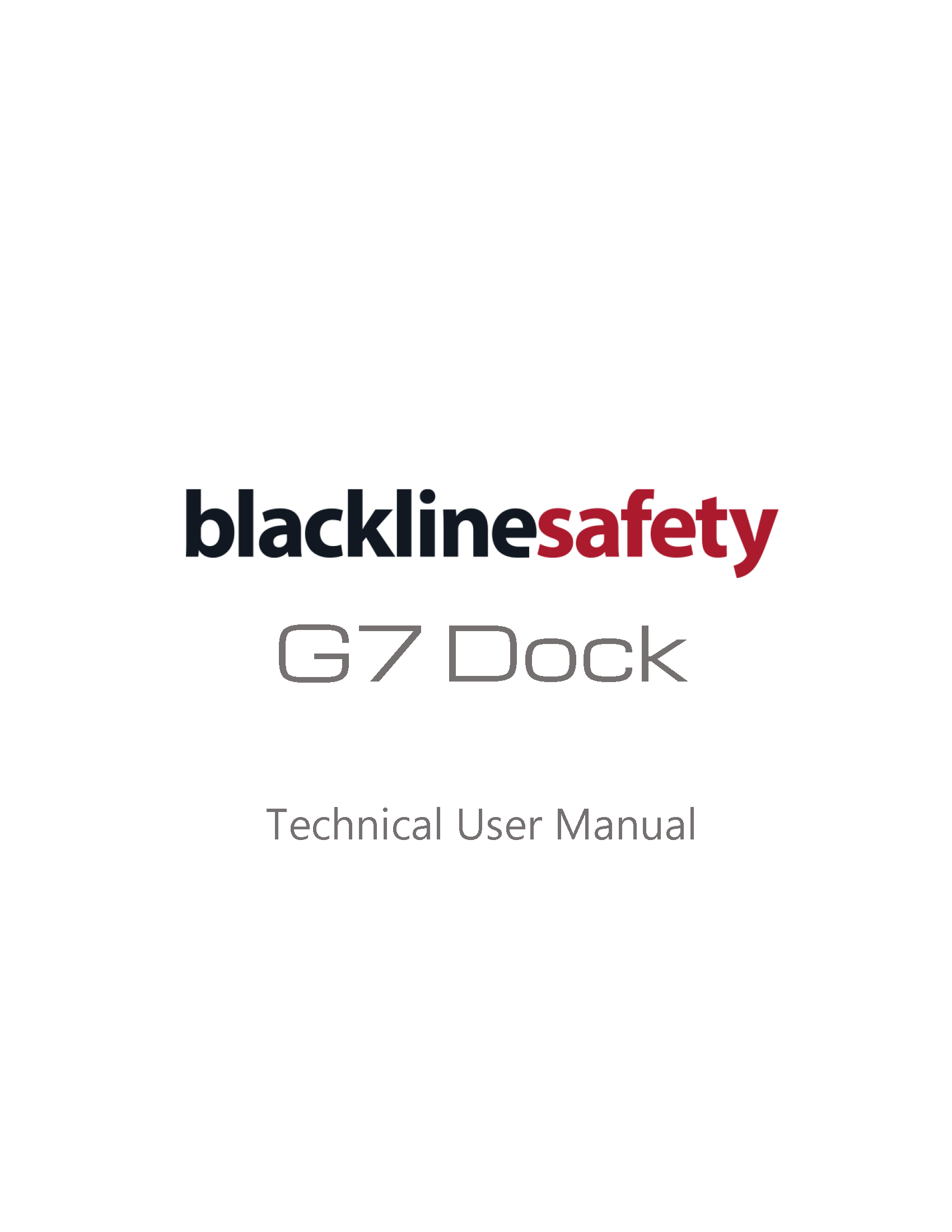 G7 Dock Technical User Manual Cover